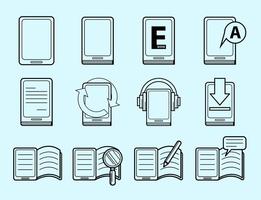 E-Book Y E-Reader Vector Icono