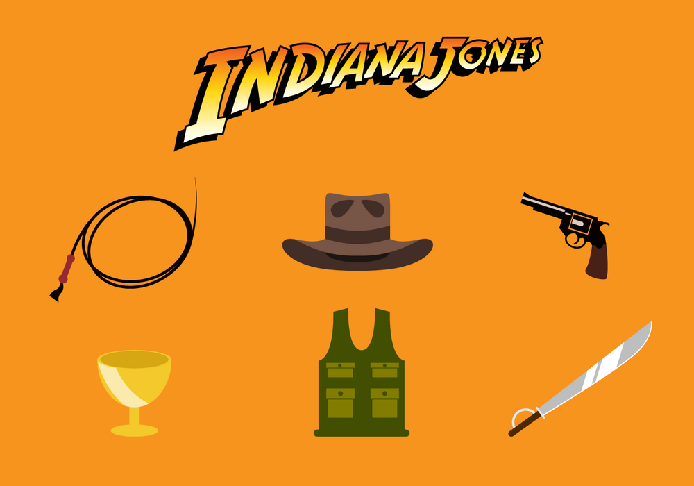 Indiana Jones Raiders Of The Lost Ark Minimalist Illustration Vector
