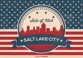 Retro Salt Lake City Skyline Illustration vector