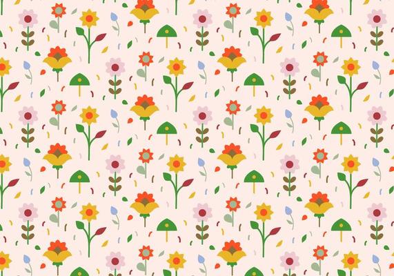 Pastel Flowers Pattern Background