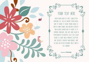 Cute Floral Text Template vector