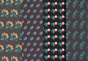 Moody conjunto de patrones de flores vector