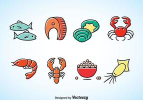 Seafood Cartoon Vector