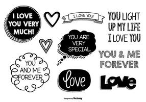 Cute Love Doodles  vector