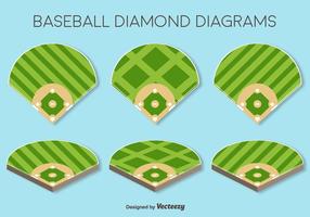 Vector conjunto de elementos de campos de béisbol