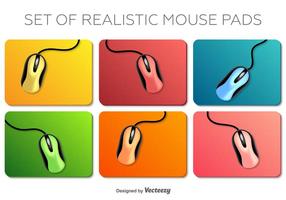 Vector Set Of Realistic Mouse On A Mouse Pad Elements