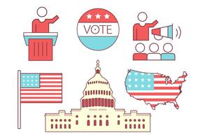 US Politics Icons vector