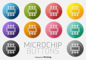 Microchip icono conjunto de botones vector