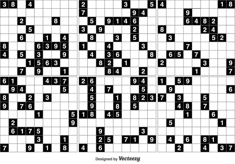 Vector Negro Sudoku Puzzle Juego Descargar Vectores Gratis
