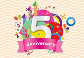 Colorful Anniversary Card vector
