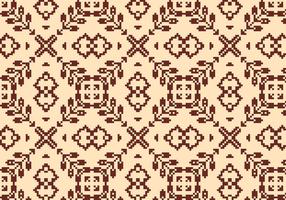 Stitching Brown Floral Pattern vector
