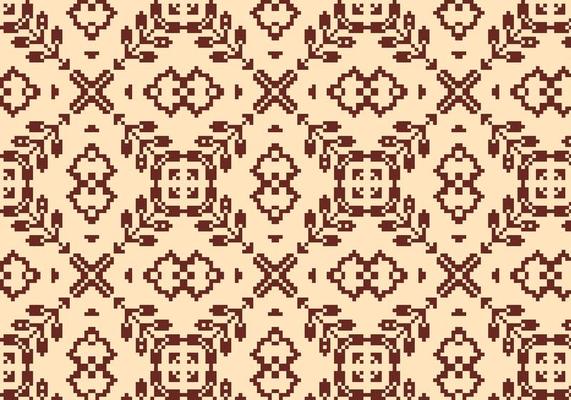 Stitching Brown Floral Pattern