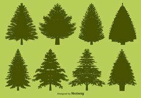 Vector Pine Silhouettes Set