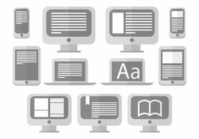 E Reader Icon Set vector