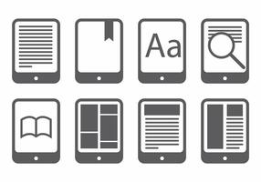 E Reader Icon Set vector