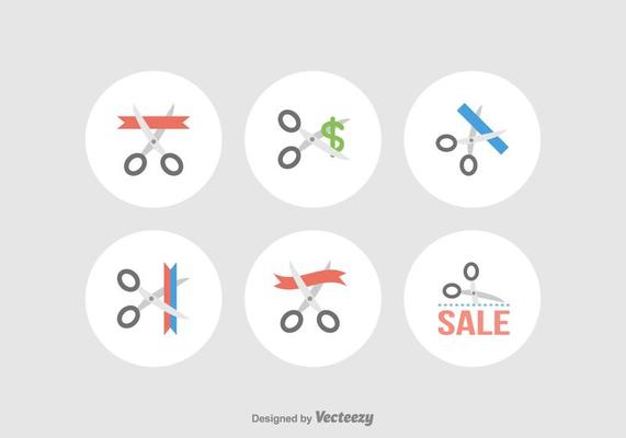 Scissor Cutting Vector Icons