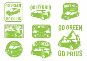 Prius Green Car Badge Set