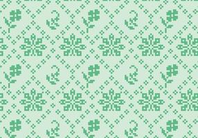 Stitching Green Floral Pattern vector