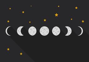 Four Phases of the Moon vector