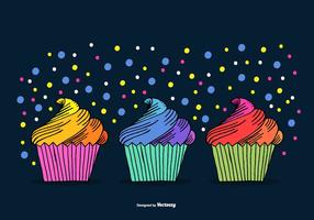 Hand Drawn Cupcake Vectors