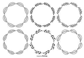 Sketchy Leaf Frames vector