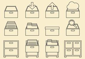 Cabinet Line Icons vector