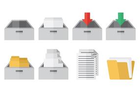 File Cabinet Icons Vector