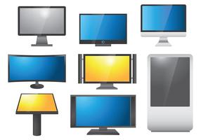 Led Screen Icons Vector
