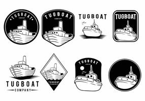 Tugboat Badge Set vector