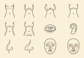 Plastic Surgery Icons vector