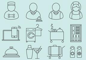 Hotel Staff And Service Icons vector