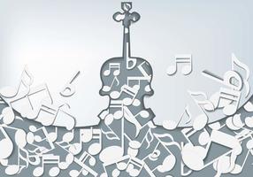 Violin With Notes Background vector