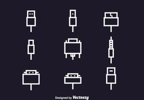 Wire Cable Icons Set vector