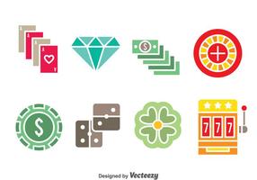 Casino Element Colors icons vector