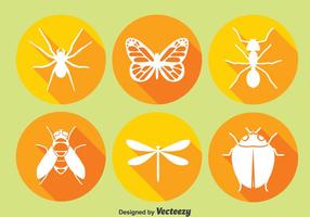 Iconos del círculo del insecto vector
