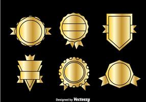 Golden Blank Badge Vector