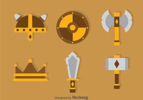 Barbarian Element Icons Vector