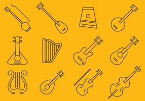 Stringed Instrument Icons vector
