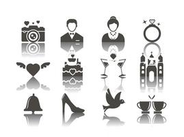 Iconos de boda gratis Vector