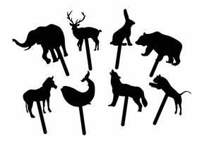 Animal Shadow Puppet Set vector