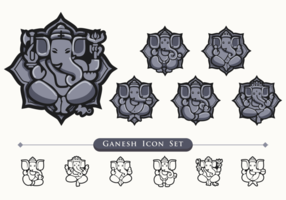 Conjunto de iconos de Ganesh vector