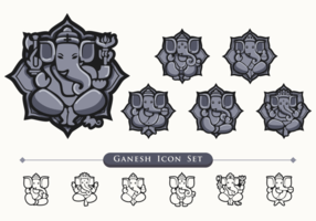 Ganesh Icon Set vector