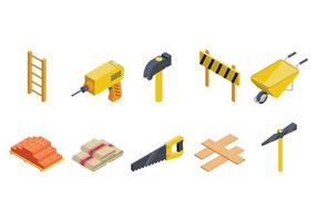 Free Isometric Bricklayer Vector