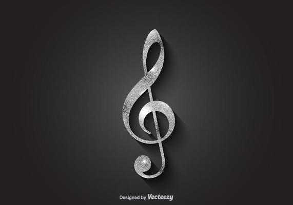 Free Silver Vector Violin Key
