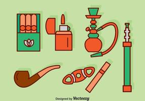 Smoking Icons Set Vector