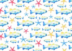 Free Vector Watercolor  Bass Fish Background