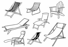 Deck Chair Set vector