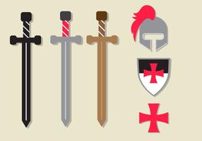 Flat Templar Vector Set