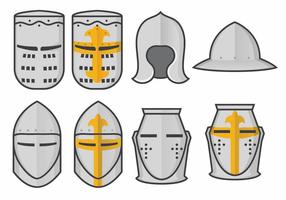 Templar Knight Helmet Vector Set
