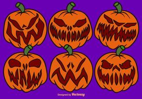 Vector Cartoon Pumpkin Set